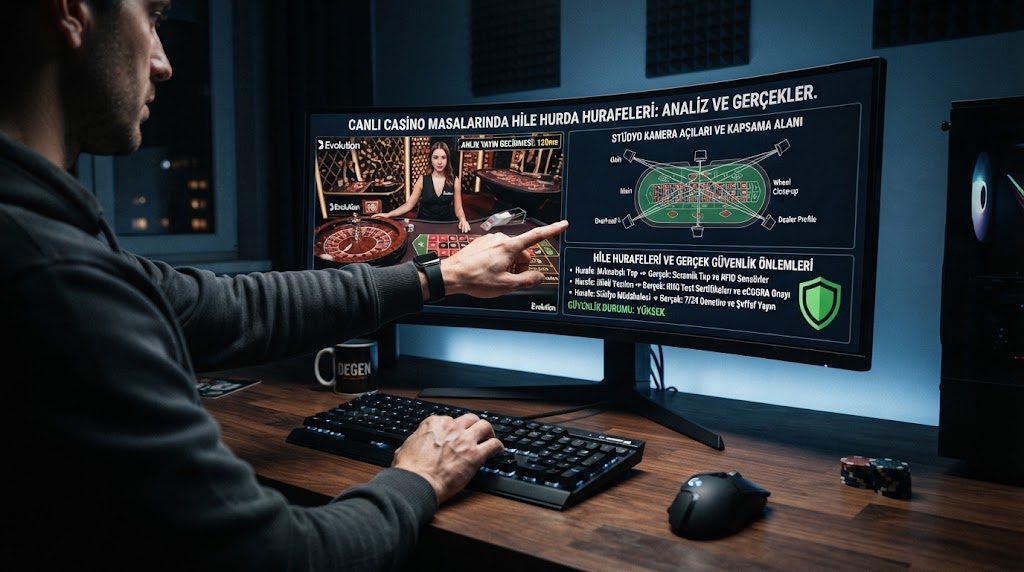 canli casino masalarinda hile hurda hurafeleri detaylarını inceleyen oyuncunun gözünden ekran görünümü.