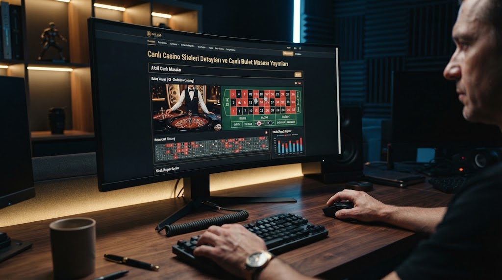 canli casino siteleri detaylarını inceleyen oyuncunun gözünden ekran görünümü.
